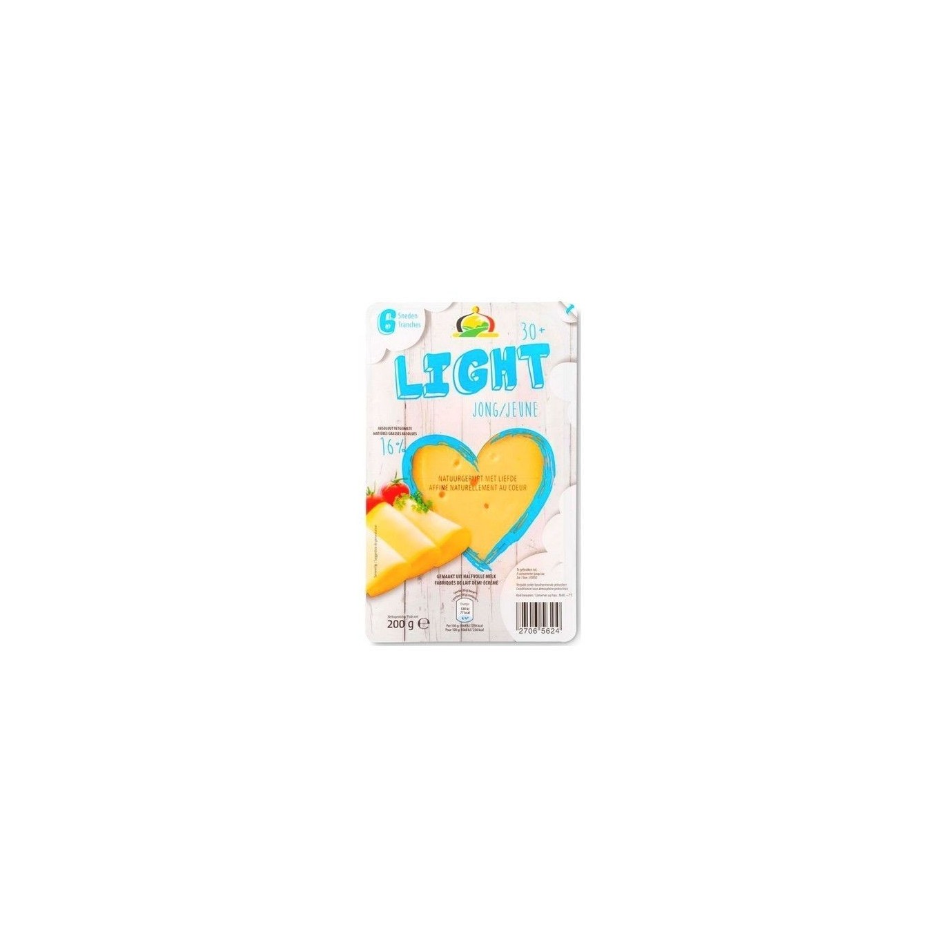 A - Molenland Light fromage jeune 6 tranches 200 gr Choc