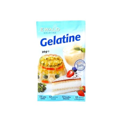 EWALD 12 feuilles de gélatine alimentaire 20 gr