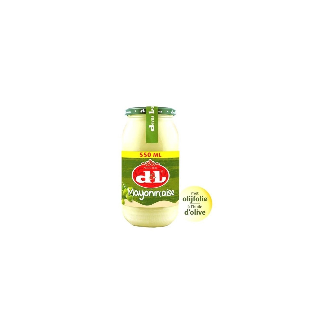 Devos Lemmens mayonnaise huile olive 550 ml