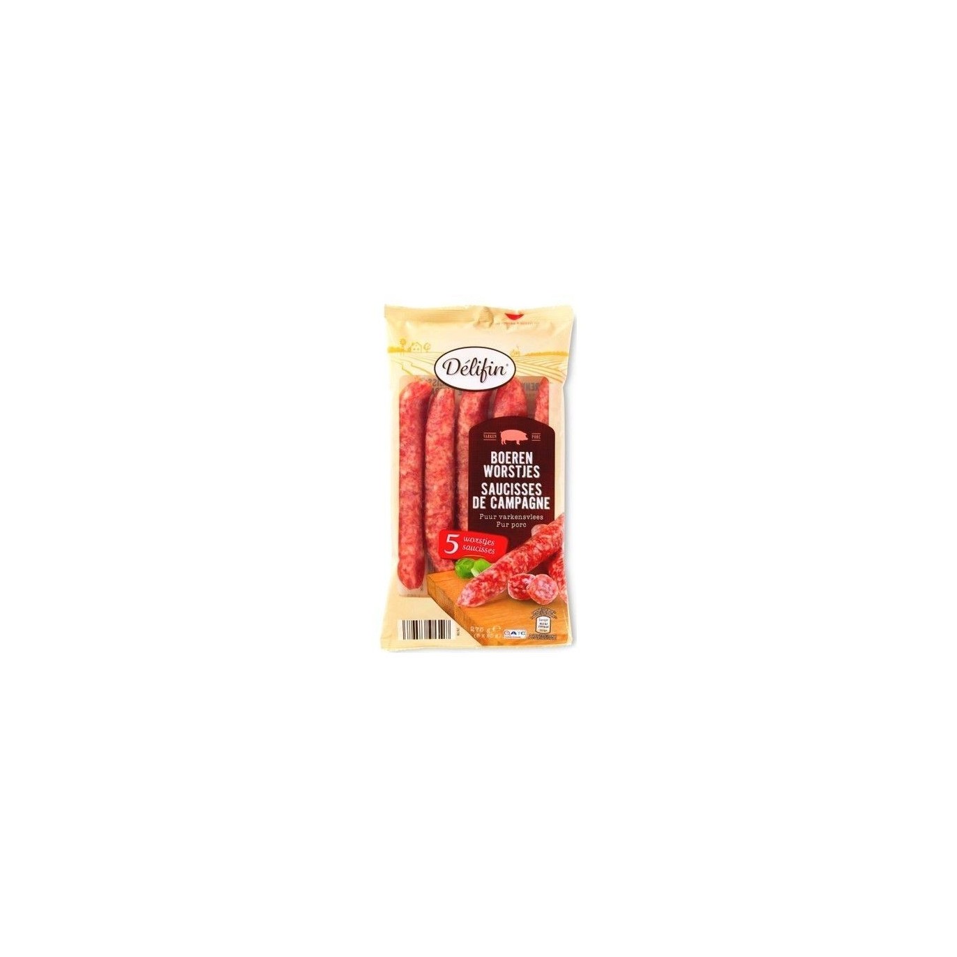 A - Délifin saucisses campagne 5 pcs 275 gr CHOCKIES
