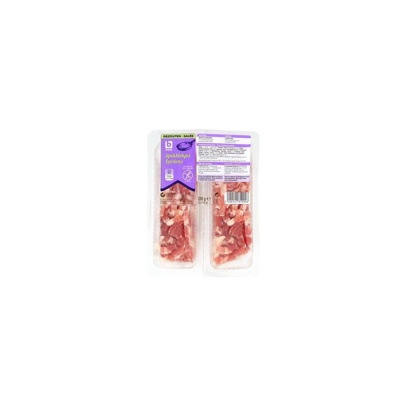 Boni Selection lardons salés sans gluten 2x 100 gr