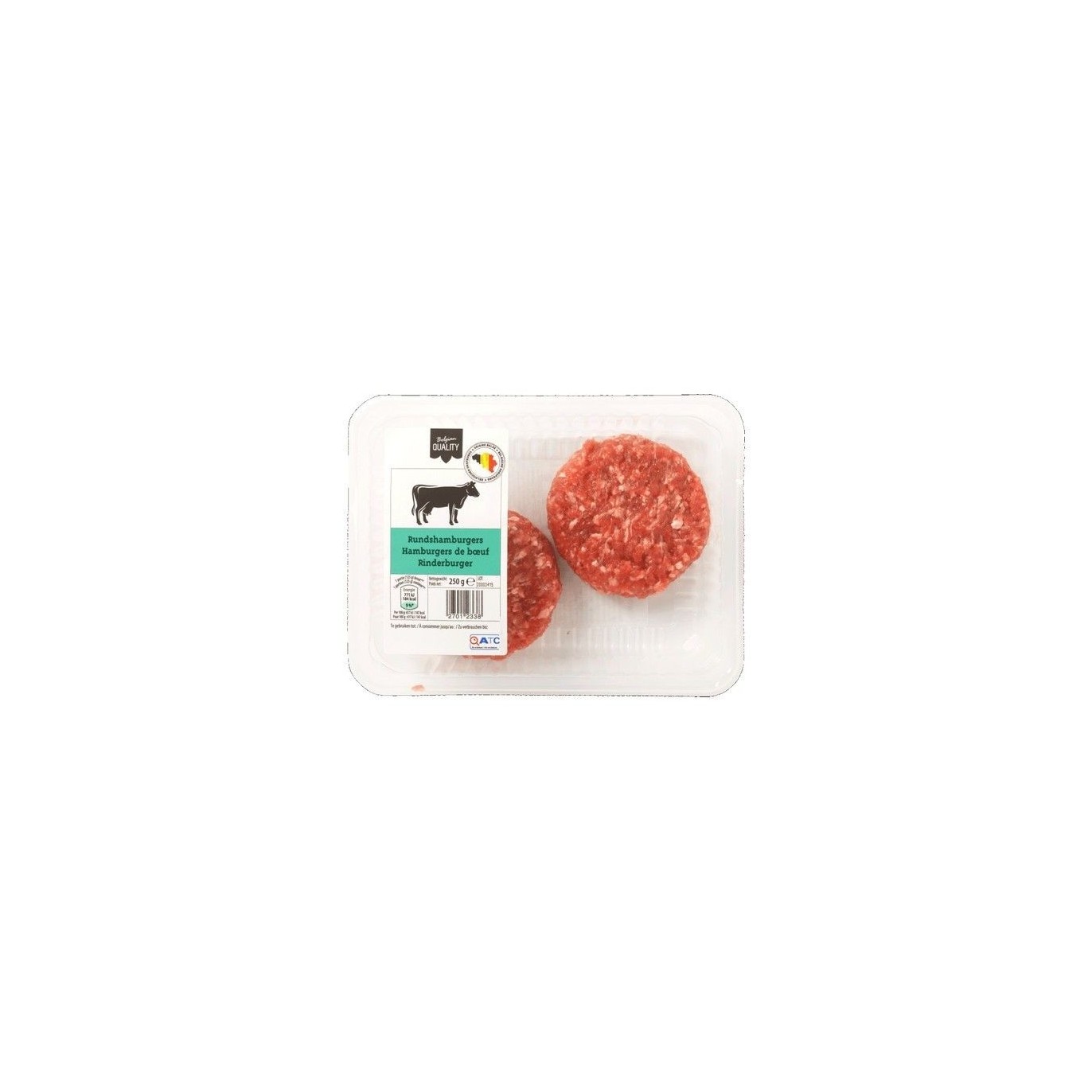 A - Hamburger de boeuf 2pc 250 gr