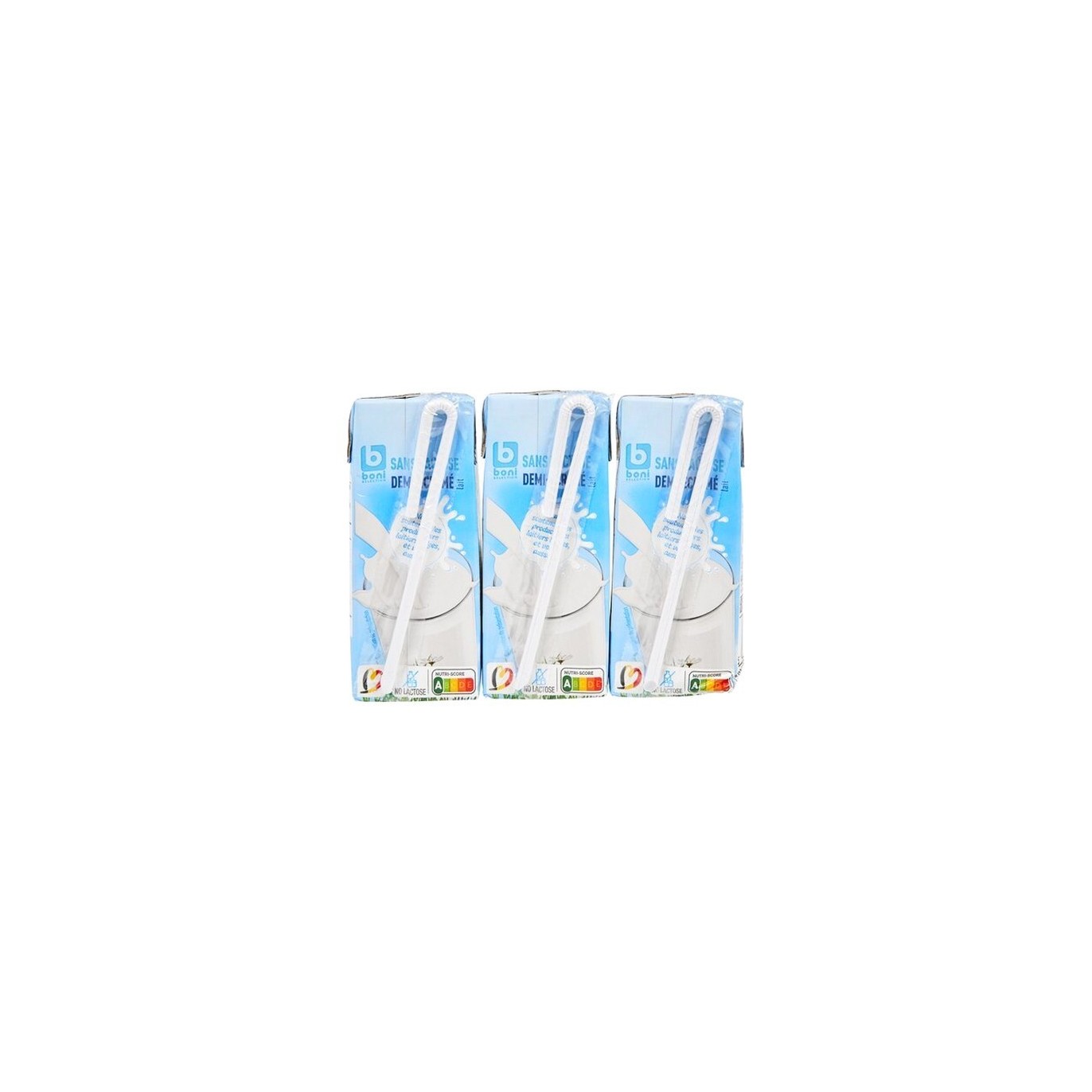 Boni Sélection lait demi-écrémé sans lactose 3x 200 ml