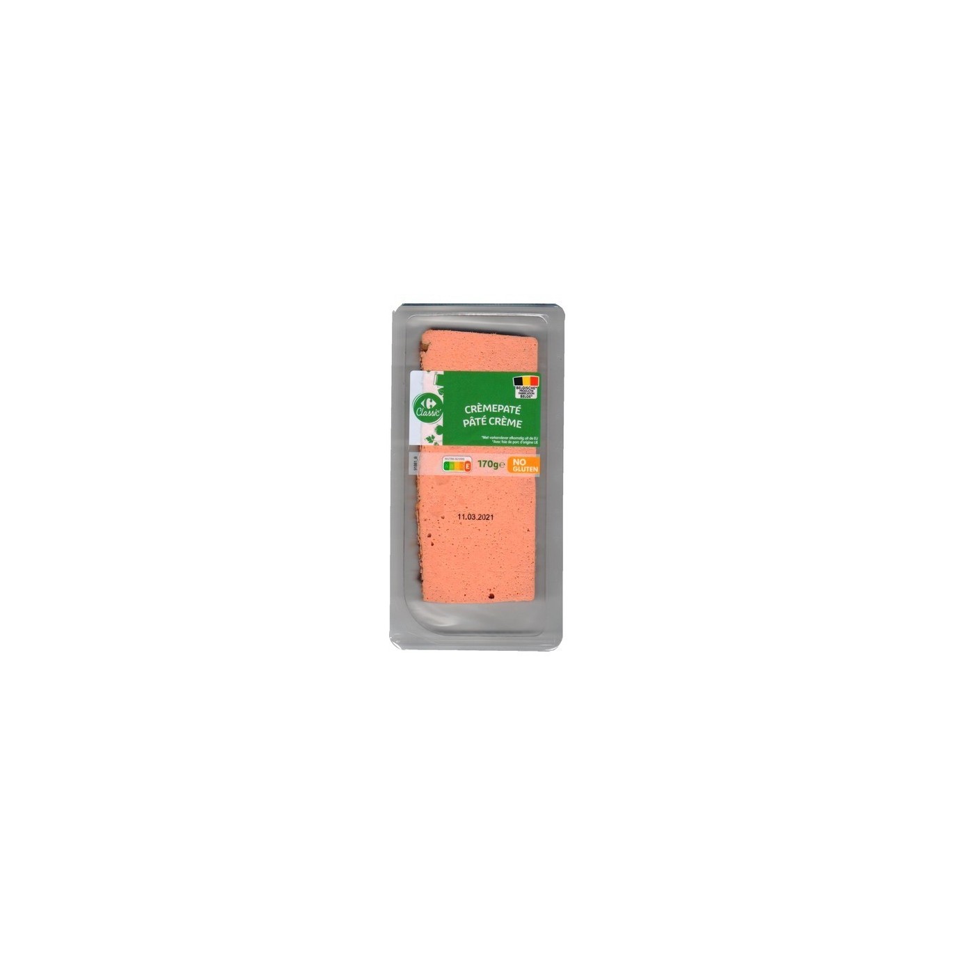 Carrefour classic pâté crème sans gluten 170 gr