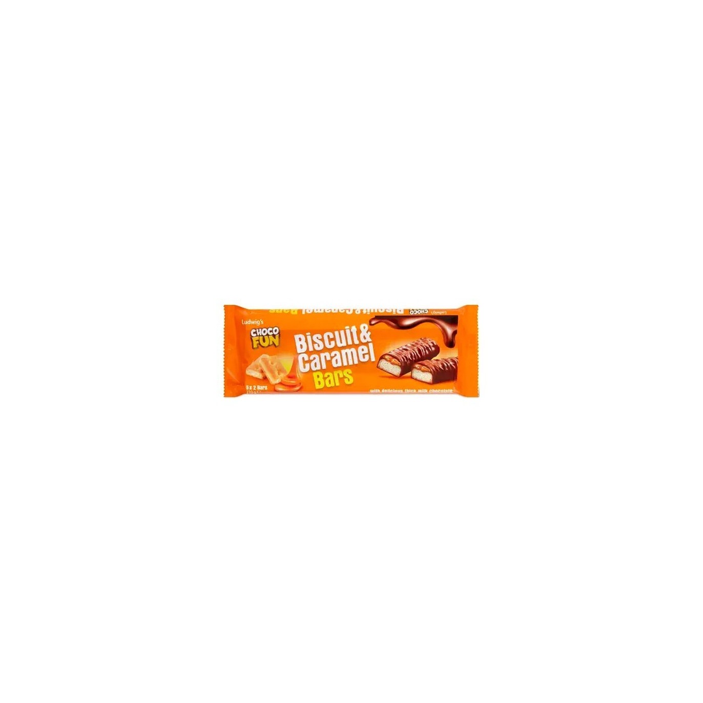 Ludwig's Choco Fun biscuit caramel barre 5x 2x 21 gr