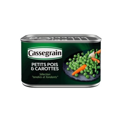 FR - Cassegrain petits pois carottes tendres et fondants 400 gr