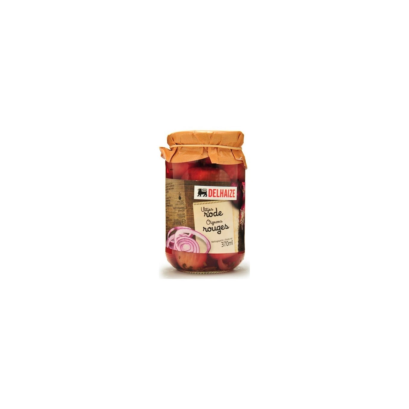 D - Delhaize oignons rouges vinaigre vin blanc 370 ml