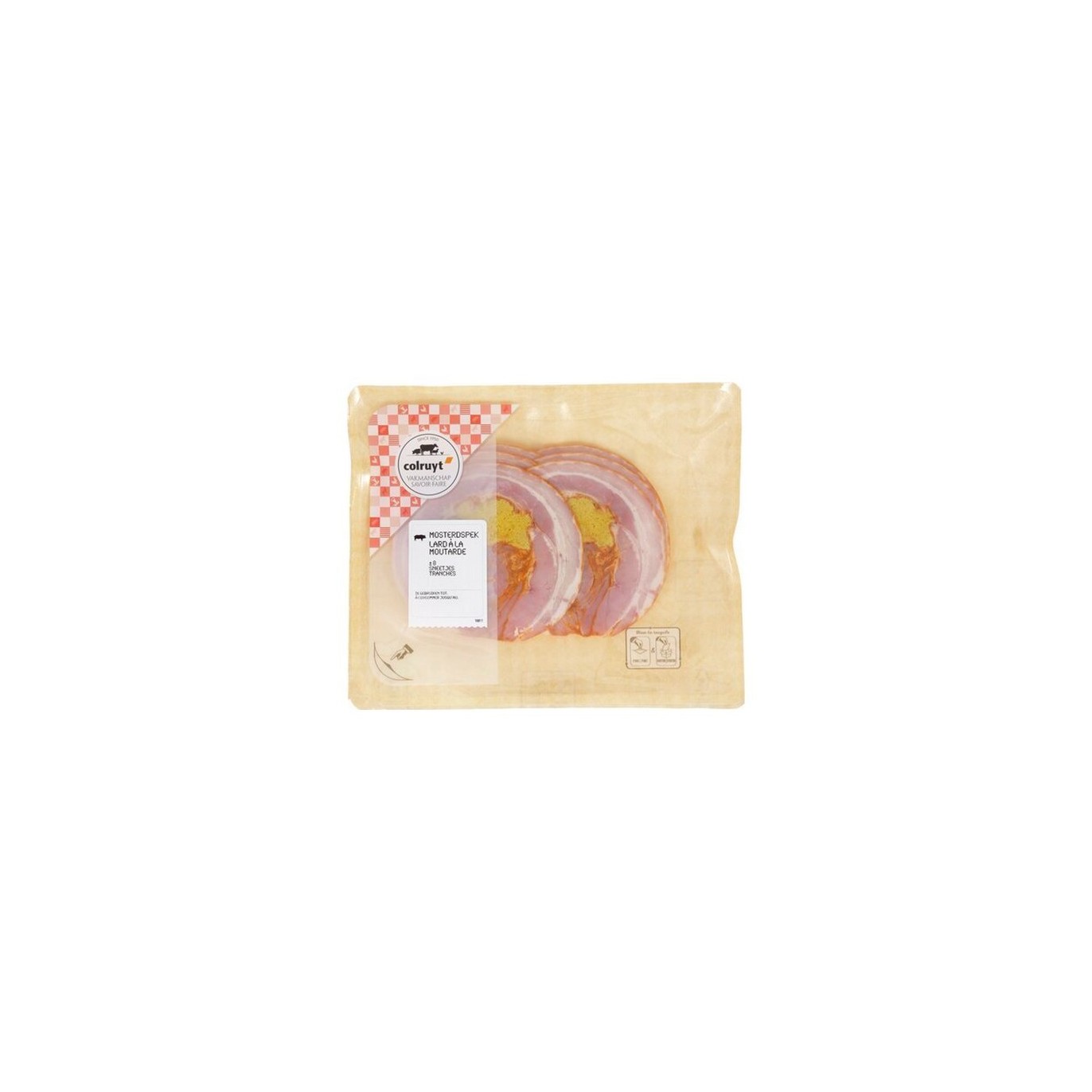 Colruyt lard à la moutarde 8 tranches 150 gr