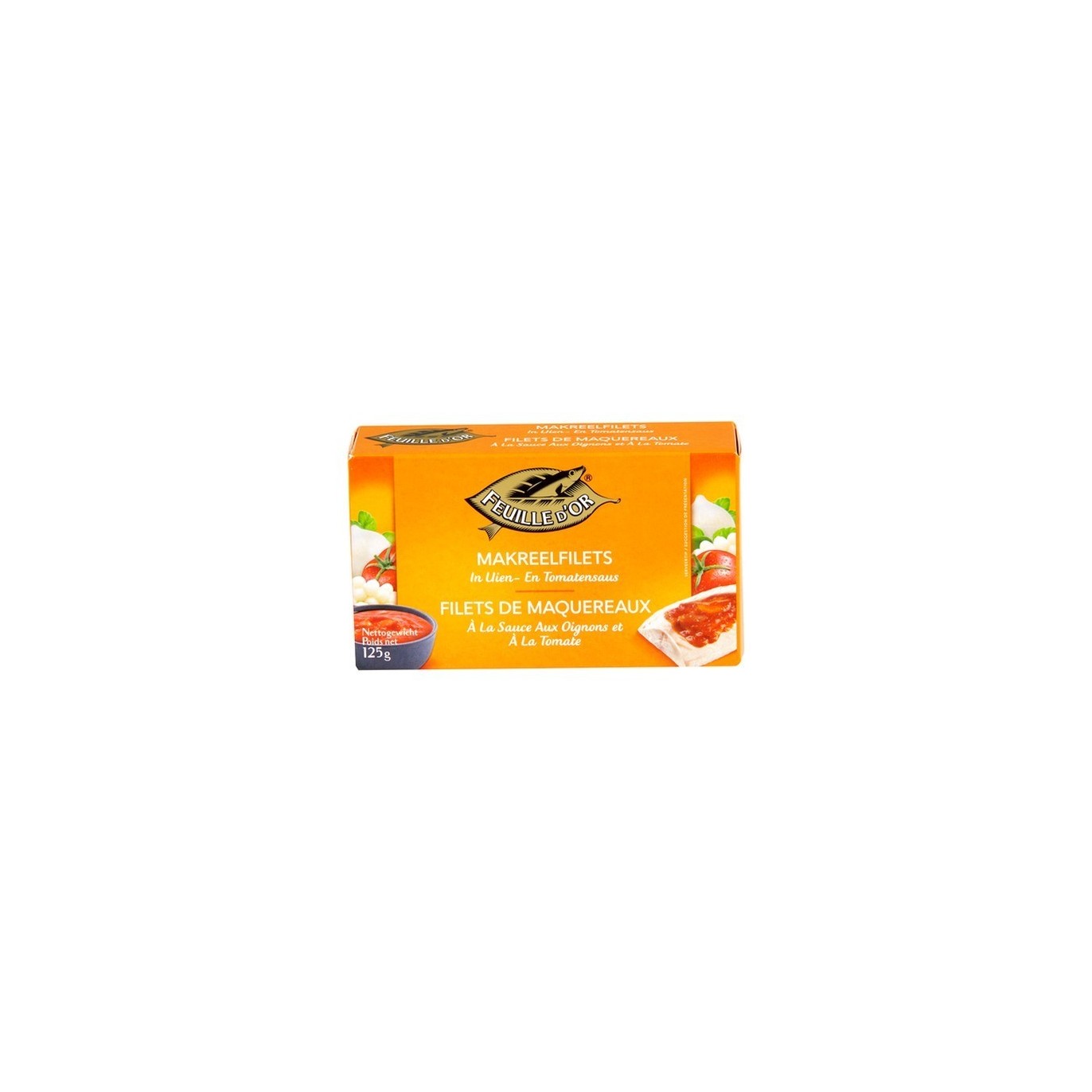 Feuille d'Or maquereau sauce oignons et tomate MSC 125 gr