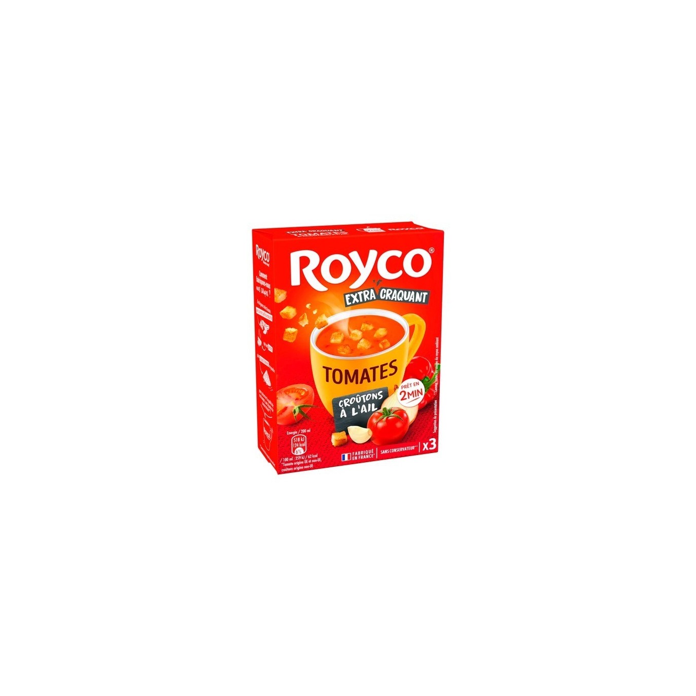 FR - Royco soupe tomates croûtons ail extra craquant 3 pc