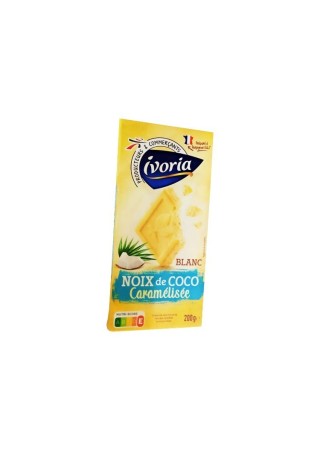 Ivoria Chocolat blanc noix de coc caramélisée 200 gr