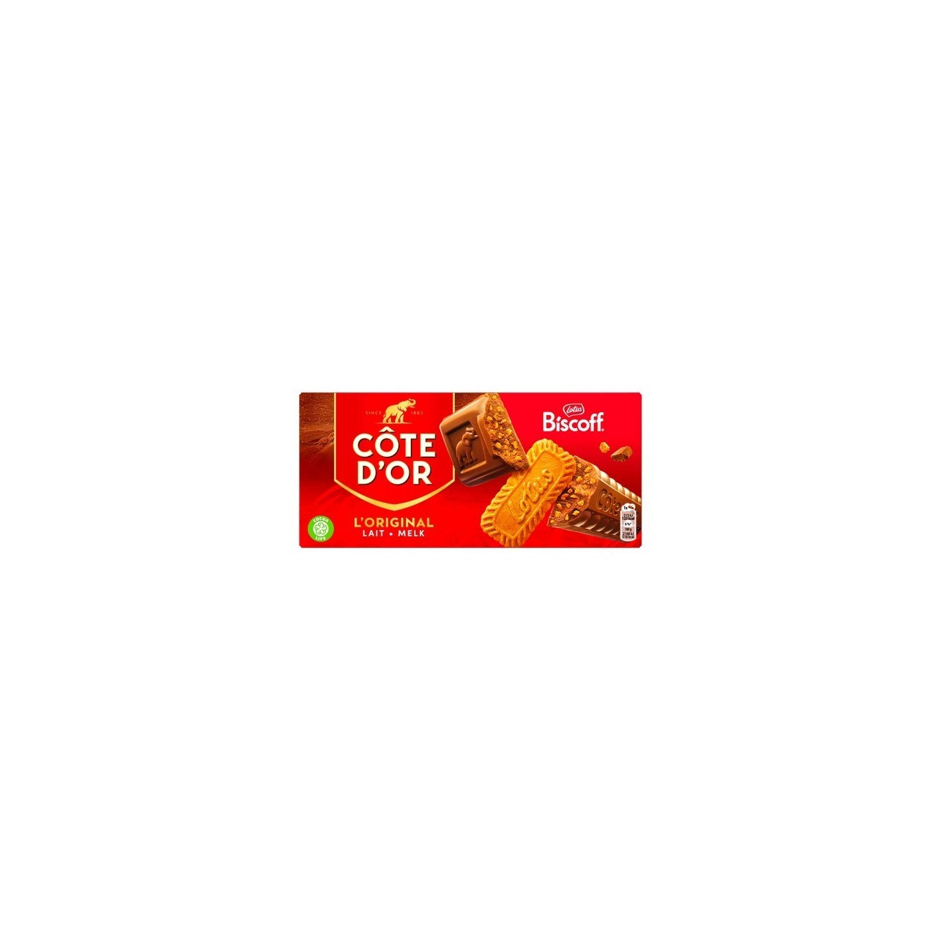 D - Côte d'Or Original chocolat lait Lotus Biscoff 2x 190 gr