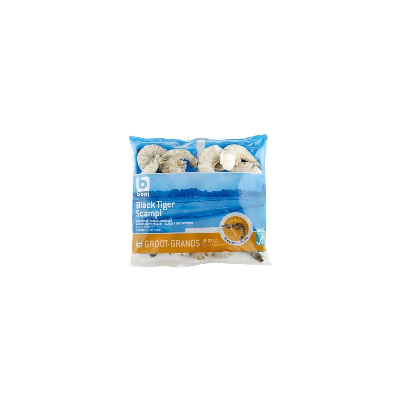 BONI SELECTION scampis cru (18-23) 500gr - BELFREEZE
