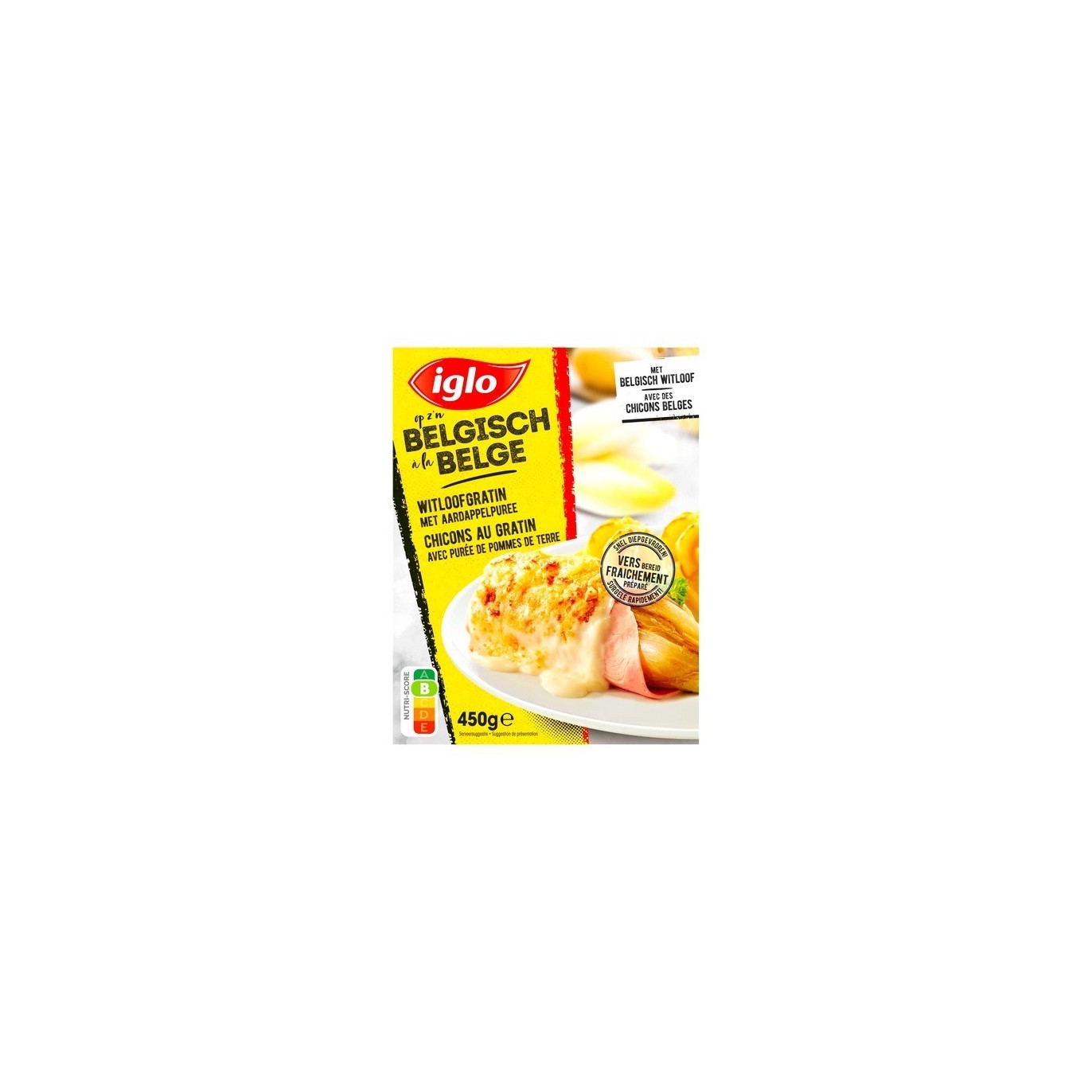 Iglo à la belge chicons (endives) au gratin purée 450 gr