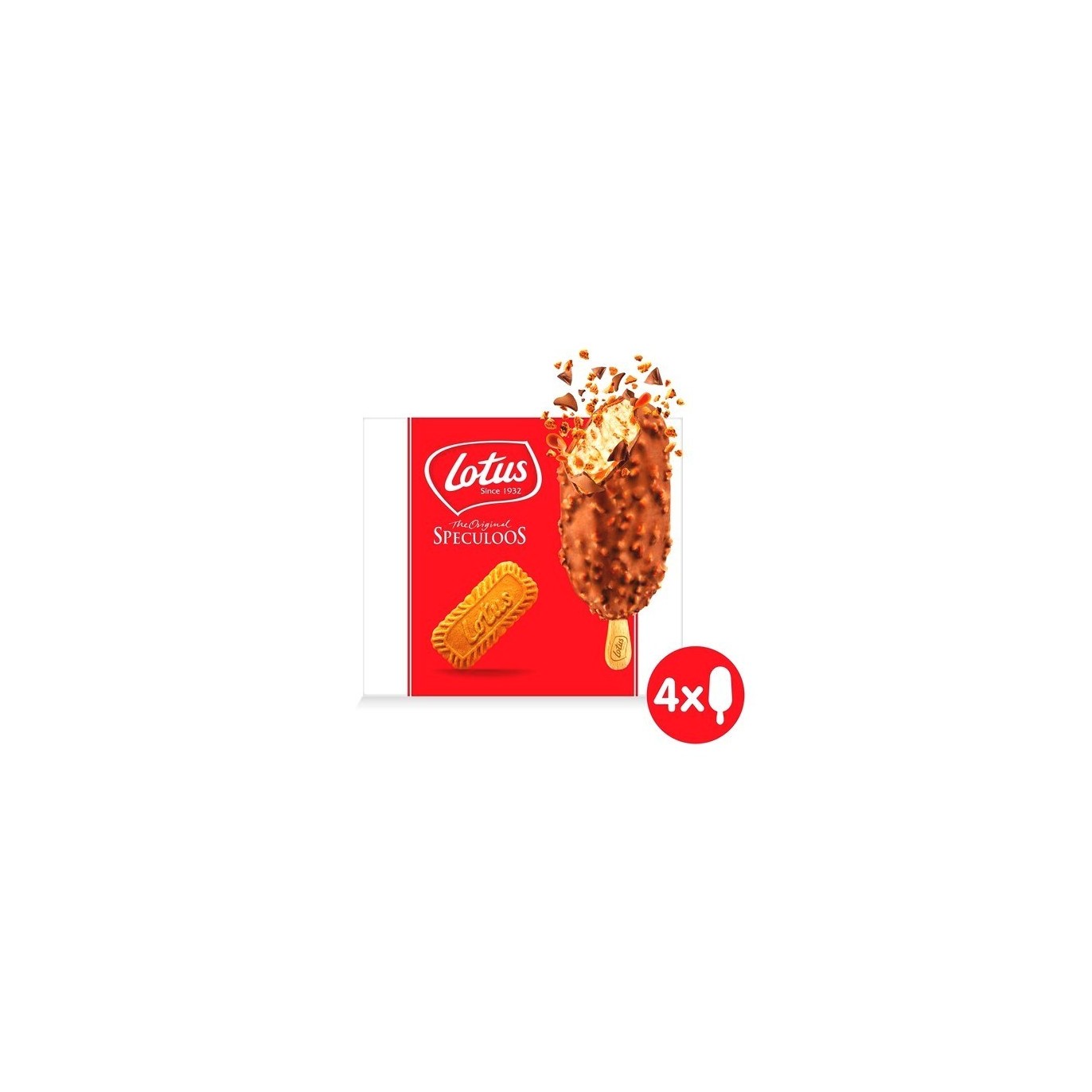 Lotus Original glace spéculoos bâton 4x90ml -BELFREEZE