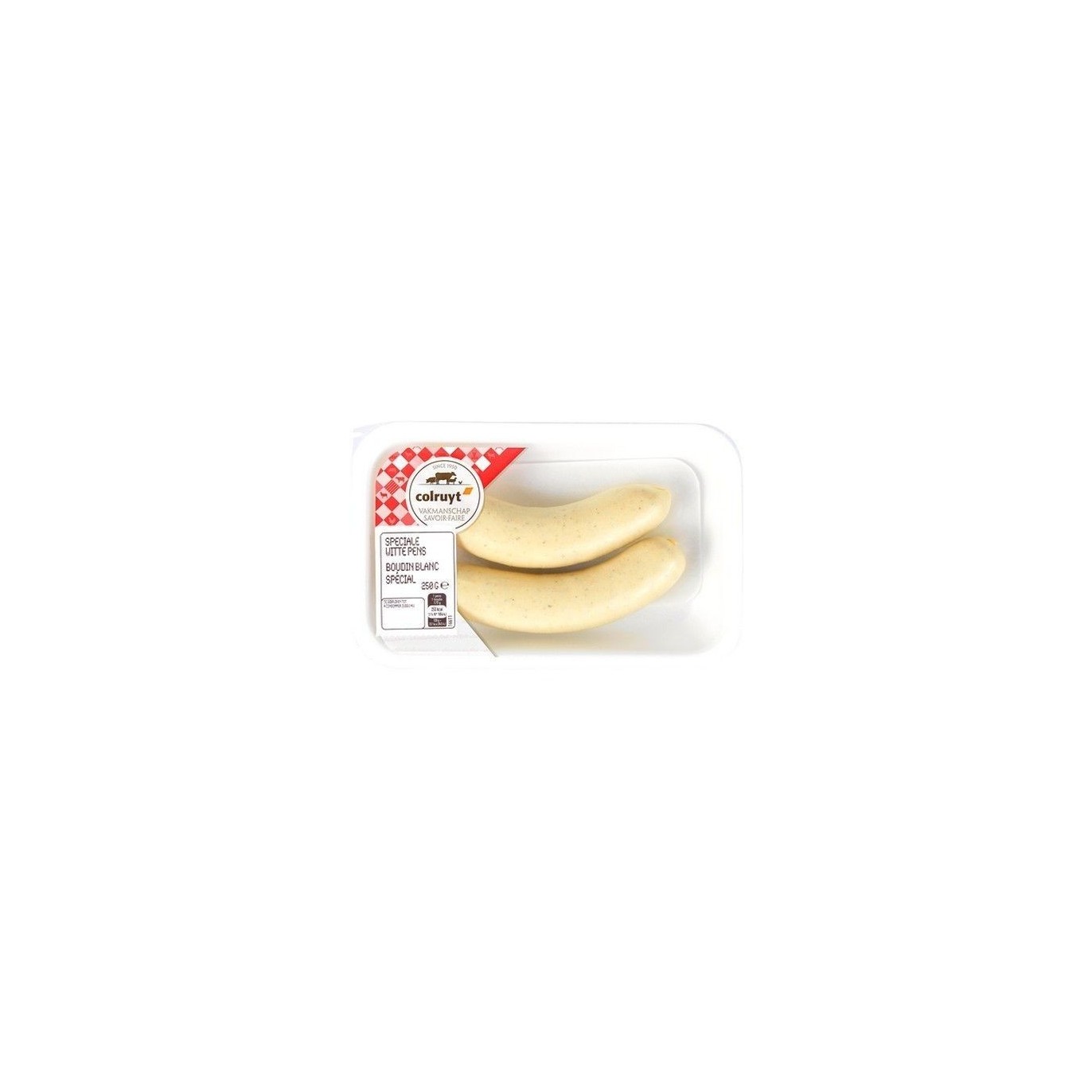 Boudin blanc spécial 2x 125 gr chockies boucherie belge