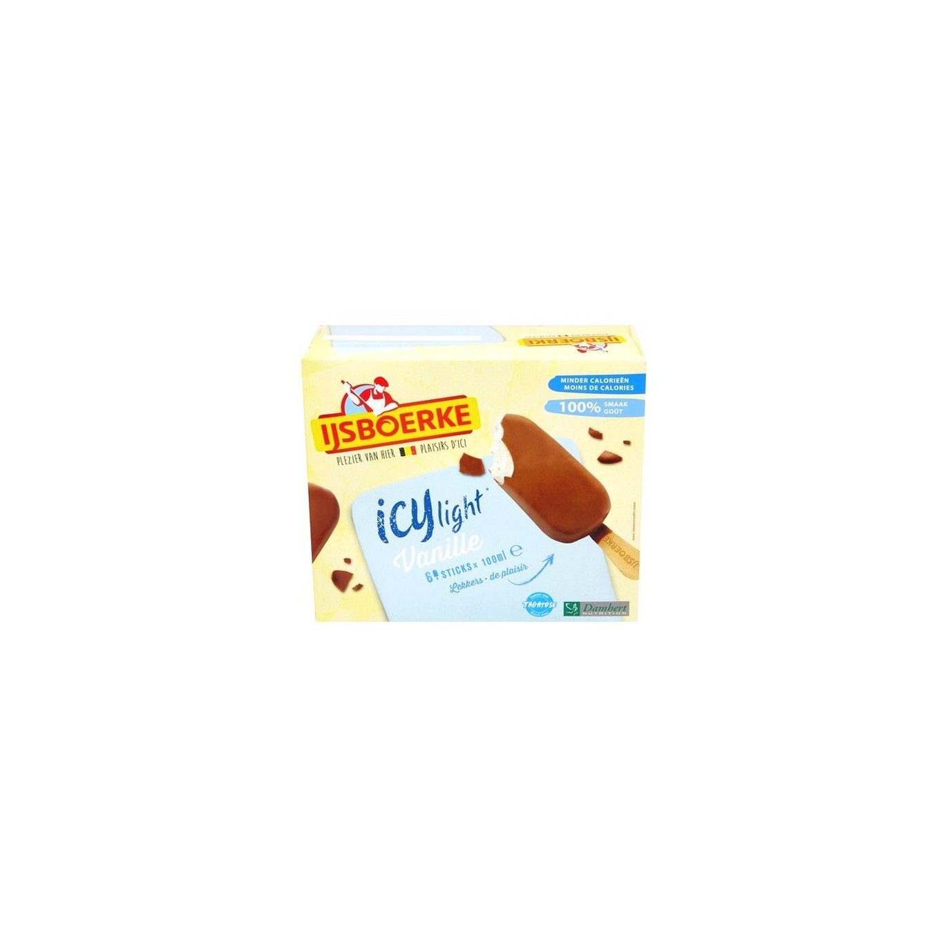 Ijsboerke ICY light glace vanille sticks 6x 100 ml