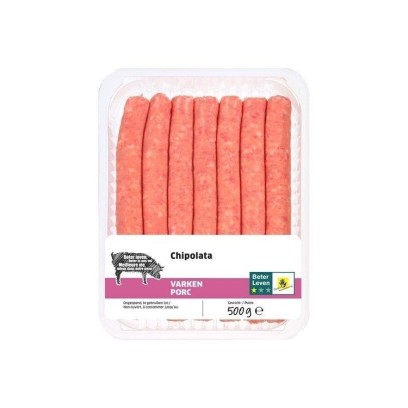 L - Chipolata porc 500 gr chockies viande belgique