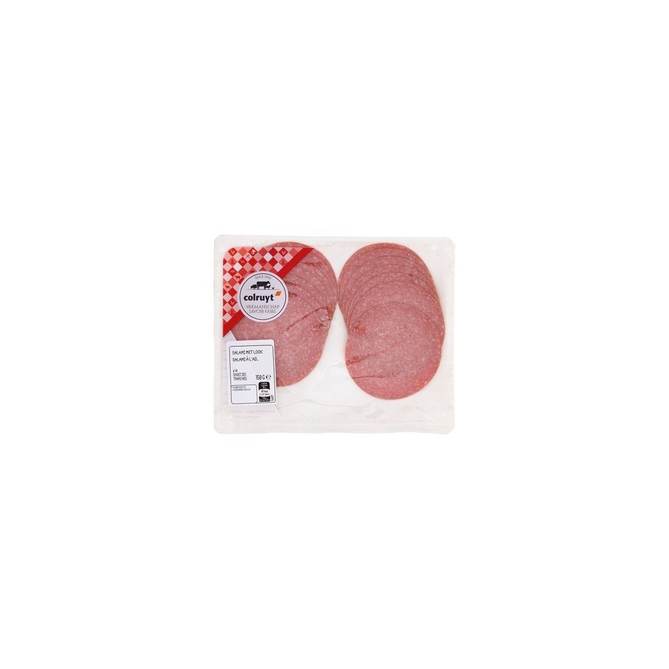 Salami à l'ail 150 gr chockies charcuterie belge