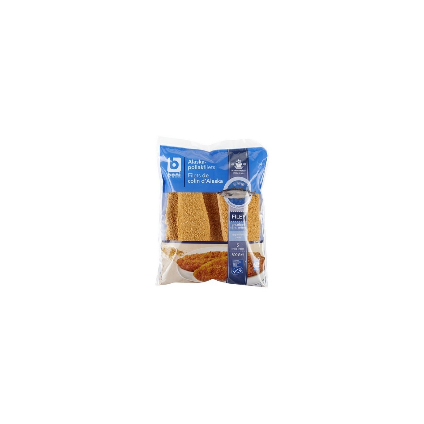 BONI SELECTION colin Alaska pané 5 x 160gr -BELFREEZE