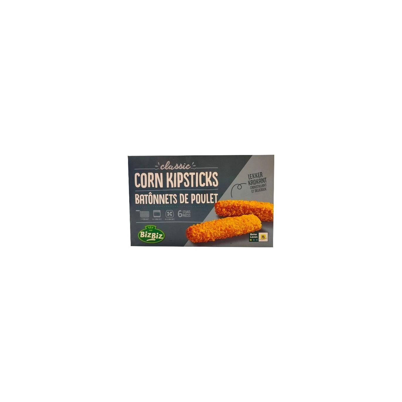 L - Biz Biz classic 6 batônets de poulet (corn kipsticks) 360 gr