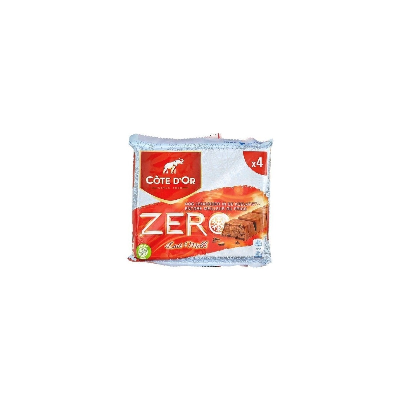 Cote d'Or zero lait fourré cacao 4x 50 gr CHOCKIES