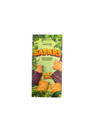 Van Delft Safari pure chocolade 6x 2 biscuits 225 gr
