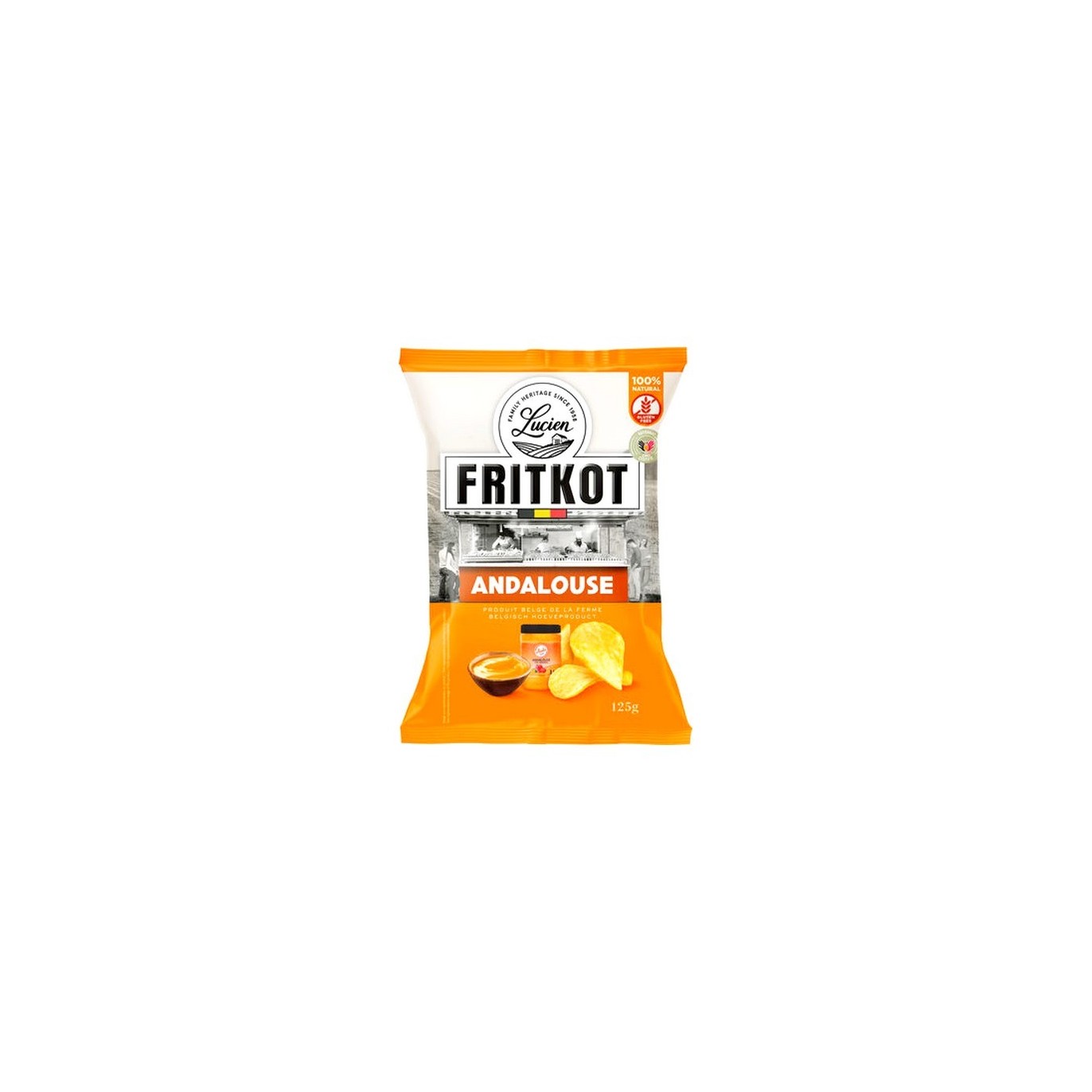 Lucien Fritkot Andalusian Flavored Chips Anda 125g CHOCKIES GROUP BELGIUM