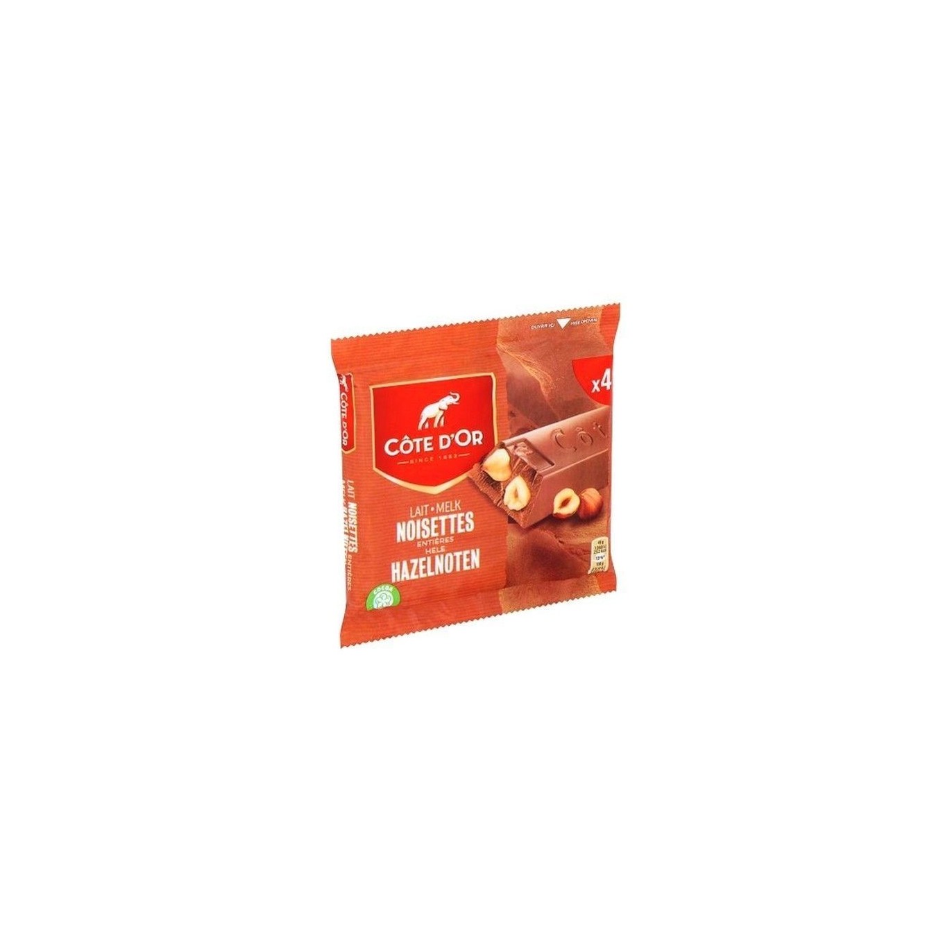 Côte d'Or bâton lait noisette entière 4x 45 gr CHOCKIES