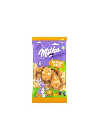 Milka 13 Ostereier, weiße Schokoladenpraline, 81 g, Chockeys Group SRL