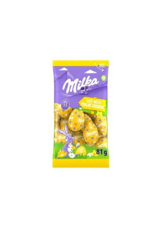 Milka 13 oeufs Pâques chocolat lait praliné croquant 81 gr