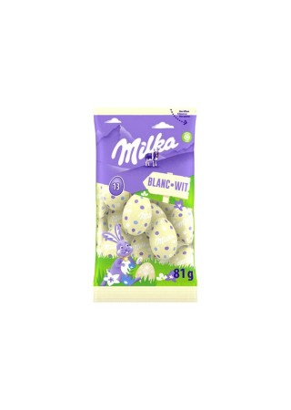 Milka 13 paaseieren, witte chocolade, 81 g, Chockies Group, Belgicastore