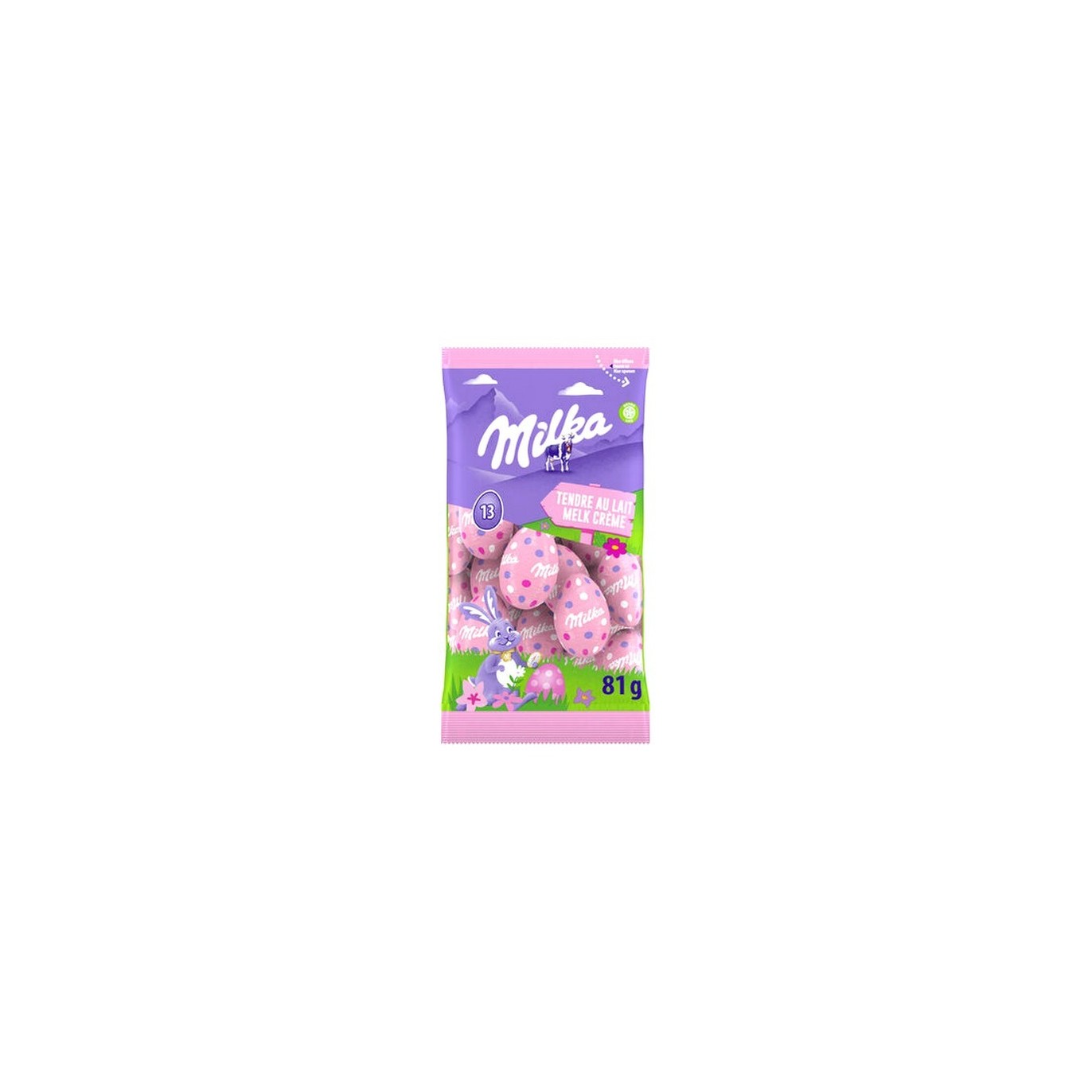 Milka 13 oeufs Pâques chocolat tendre au lait 81 gr