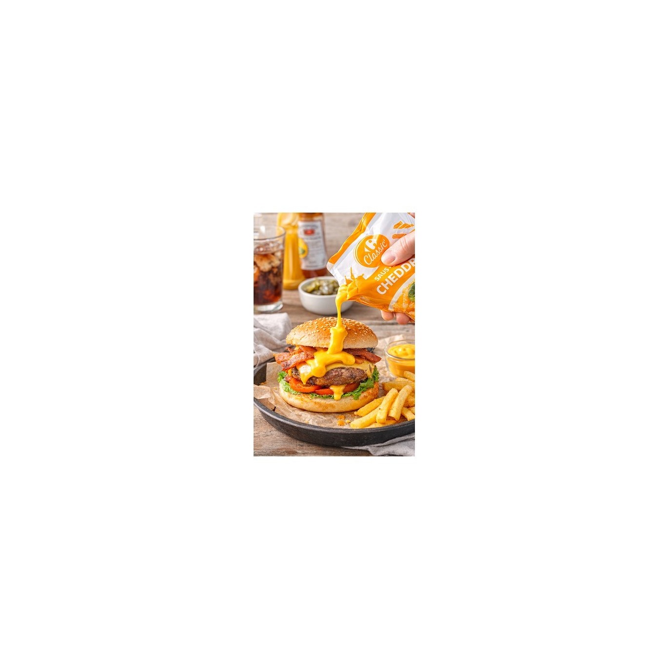 Carrefour Cheddar Sauce 220ml Creamy and Delicious | Chockies