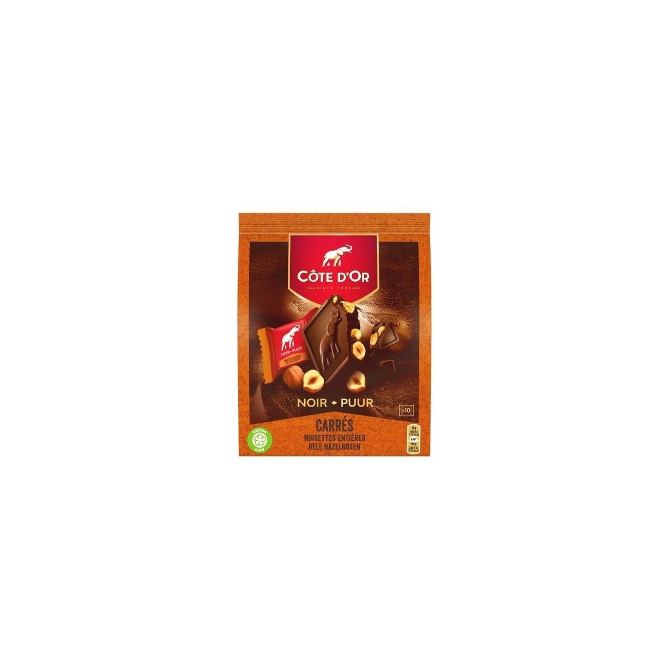 Côte d'Or Bloc chocolat noir noisettes 200 gr CHOCKIES