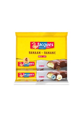 Barritas de plátano con chocolate con leche Jacques, 6 unidades de 47 g chockies.net
