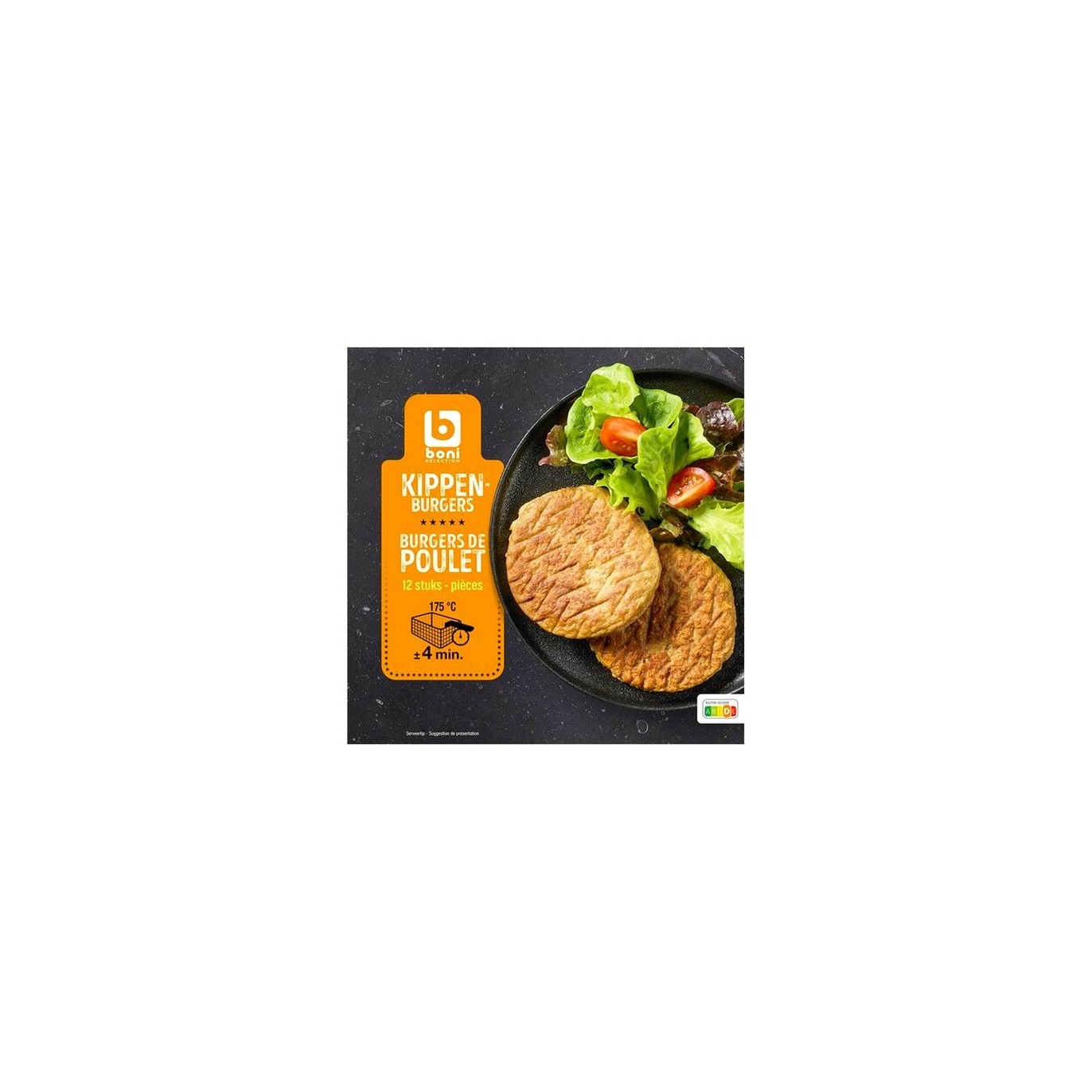 Dagelijkse kipburgers 12 x 70g Diepvries bezorging Chockies Group