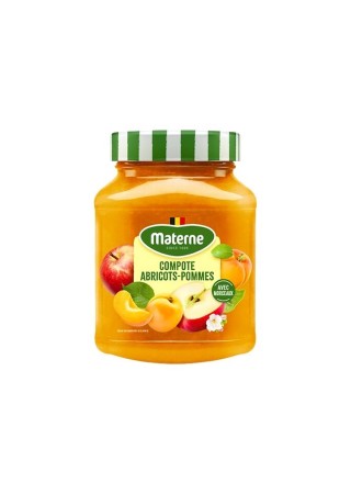 Materne compote abricots pommes morceaux 375 gr